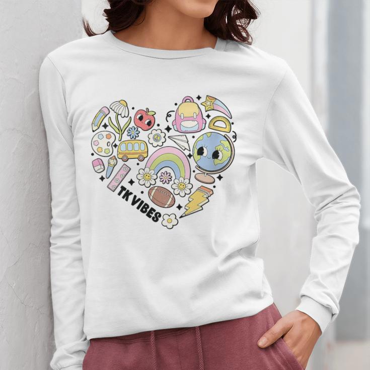 TK Vibes Back To School TK Kid Girl TK Team TK Teacher Women Women Long Sleeve T-Shirt, funny design