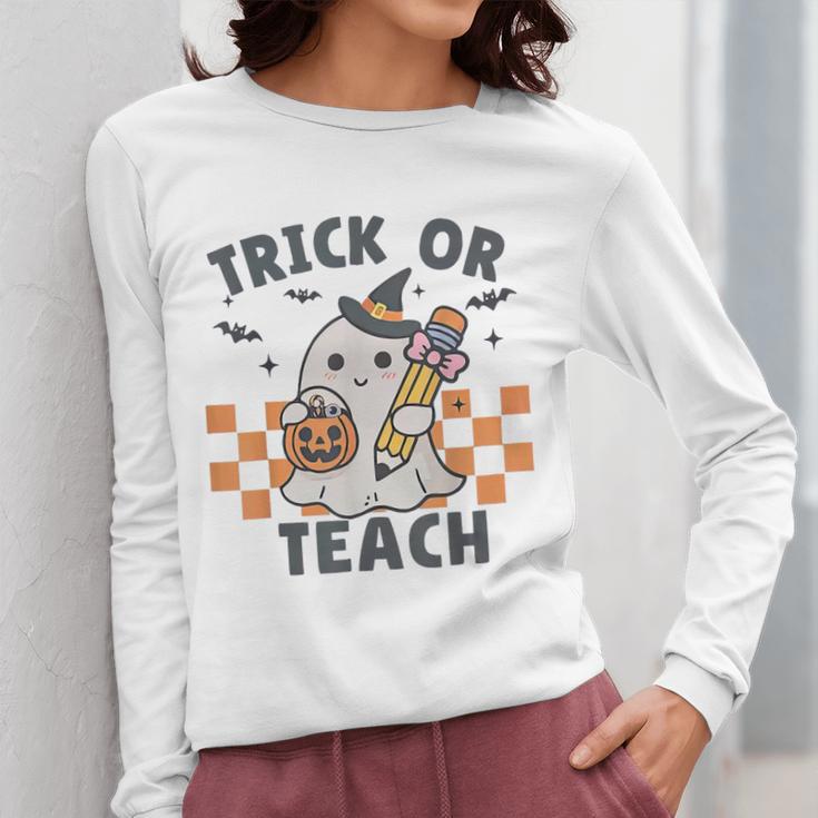 Trick Or Teach Teacher Women Long Sleeve T-Shirt, funny design Trick Or Teach Teacher Women Long Sleeve T-Shirt, funny design