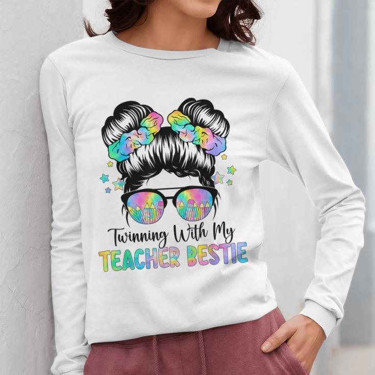 Twin Day Friends Teacher Twinning With My Bestie Women Long Sleeve T-Shirt, Friend Gifts, funny design Twin Day Friends Teacher Twinning With My Bestie Women Long Sleeve T-Shirt, Friend Gifts, funny design