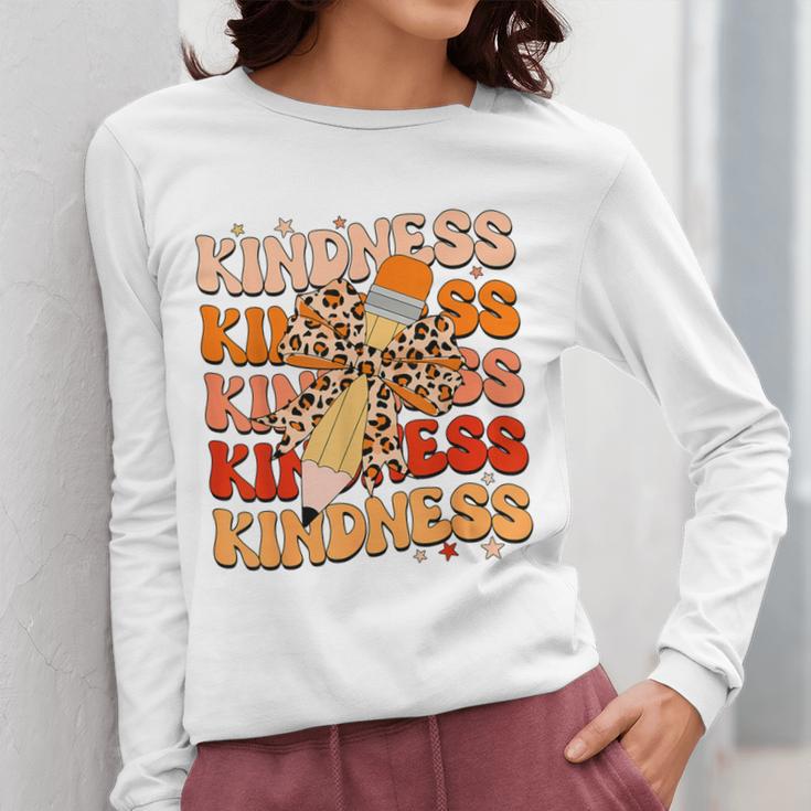 Unity Day Orange Kindness Teacher Bow Anti Bullying Be Kind Women Long Sleeve T-Shirt, funny design