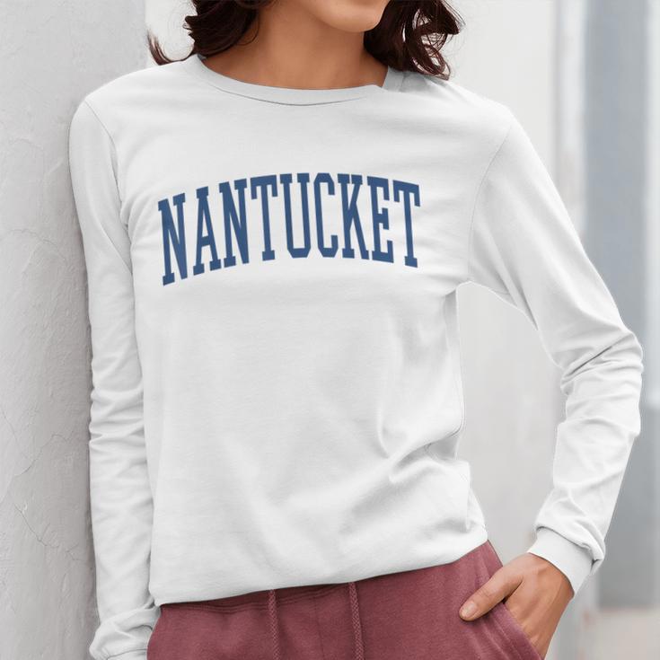 Varsity Grey Nantucket Women Long Sleeve T-Shirt, funny design