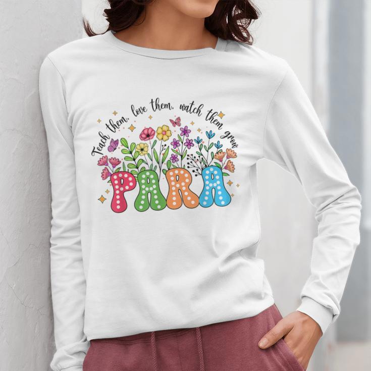 Wildflower Para Floral Paraprofessional Paraeducator Teacher Women Long Sleeve T-Shirt, funny design Wildflower Para Floral Paraprofessional Paraeducator Teacher Women Long Sleeve T-Shirt, funny design