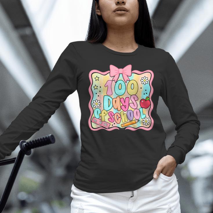 100 Days Of School Preppy 100th Day Of School Teacher Kids Women Long Sleeve T-Shirt, gift for family, gift for coworker 100 Days Of School Preppy 100th Day Of School Teacher Kids Women Long Sleeve T-Shirt, gift for family, gift for coworker