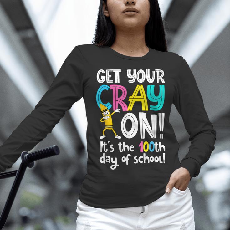 100th Day Of School Get Your Cray On Teacher Women Long Sleeve T-Shirt, gift for family, gift for coworker 100th Day Of School Get Your Cray On Teacher Women Long Sleeve T-Shirt, gift for family, gift for coworker