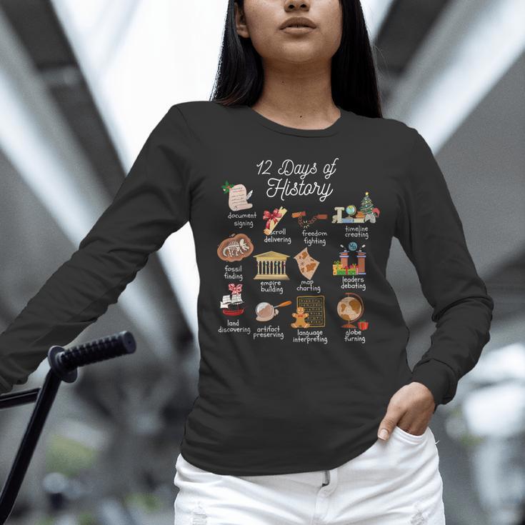 12 Day Of History Teacher Christmas Social Studies Student Women Long Sleeve T-Shirt, History Teacher Shirts, gift for family, gift for coworker 12 Day Of History Teacher Christmas Social Studies Student Women Long Sleeve T-Shirt, History Teacher Shirts, gift for family, gift for coworker