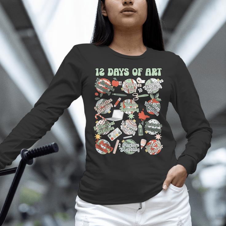 12 Days Of Art Teacher Christmas Artists Painter Educational Women Long Sleeve T-Shirt, gift for family, gift for coworker 12 Days Of Art Teacher Christmas Artists Painter Educational Women Long Sleeve T-Shirt, gift for family, gift for coworker