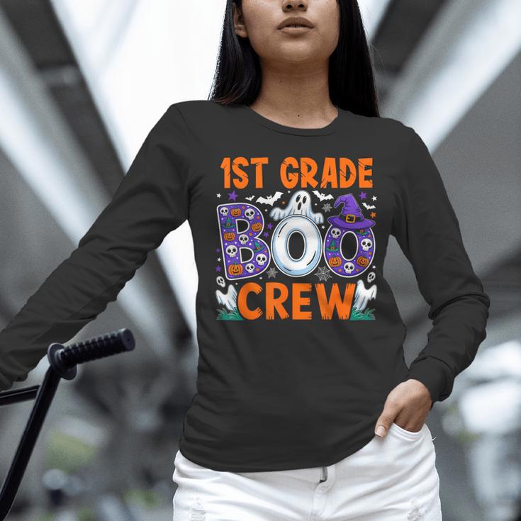 1st Grade Boo Crew First Grade Teacher Kids Happy Halloween Women Long Sleeve T-Shirt, First Grade Teacher Shirts, gift for family, gift for coworker
