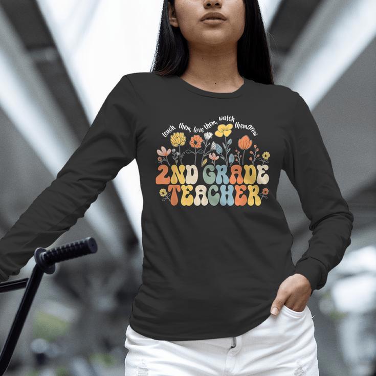 2nd Second Grade Teacher Appreciation Teaching Wildflowers Women Long Sleeve T-Shirt, 2nd Grade Teacher Shirts, gift for family, gift for coworker