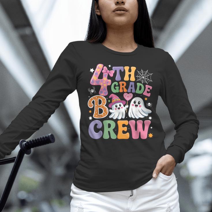 4th Grade Boo Crew Fourth Grade Teacher Kids Happy Halloween Women Long Sleeve T-Shirt, 4th Grade Teacher Shirts, gift for family, gift for coworker