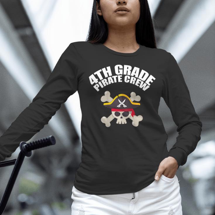4th Grade Pirate Crew Halloween Costume Cool Teacher Student Women Long Sleeve T-Shirt, 4th Grade Teacher Shirts, gift for family, gift for coworker