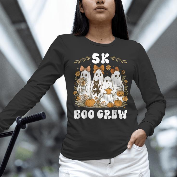 5K Boo Crew Halloween Teacher K5 Floral Ghost Trick Or Teach Women Long Sleeve T-Shirt, gift for family, gift for coworker 5K Boo Crew Halloween Teacher K5 Floral Ghost Trick Or Teach Women Long Sleeve T-Shirt, gift for family, gift for coworker