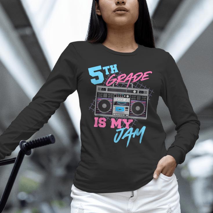 5th Grade Is My Jam Vintage 80s Boombox Teacher Student Women Long Sleeve T-Shirt, gift for family, gift for coworker