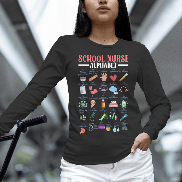 ABC School Nurse Alphabet Student Teacher Health Worker Women Long Sleeve T-Shirt, gift for family, gift for coworker