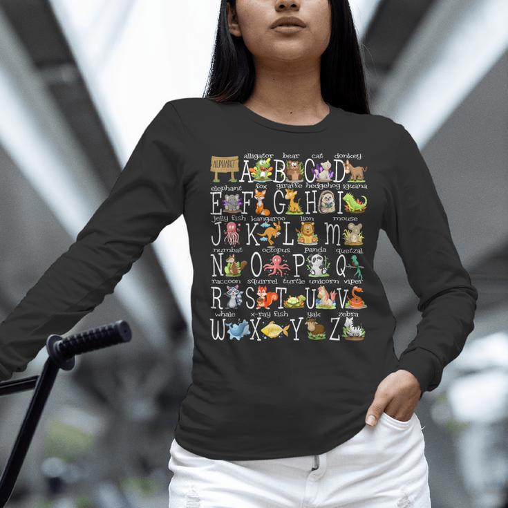 Alphabet Animals Back To School Pre-K Kindergarten Teacher Women Long Sleeve T-Shirt, gift for family, gift for coworker Alphabet Animals Back To School Pre-K Kindergarten Teacher Women Long Sleeve T-Shirt, gift for family, gift for coworker