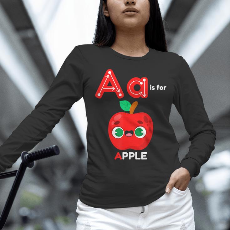 A Is For Apple Pre-K Kindergarten Teacher Student Women Long Sleeve T-Shirt, gift for family, gift for coworker