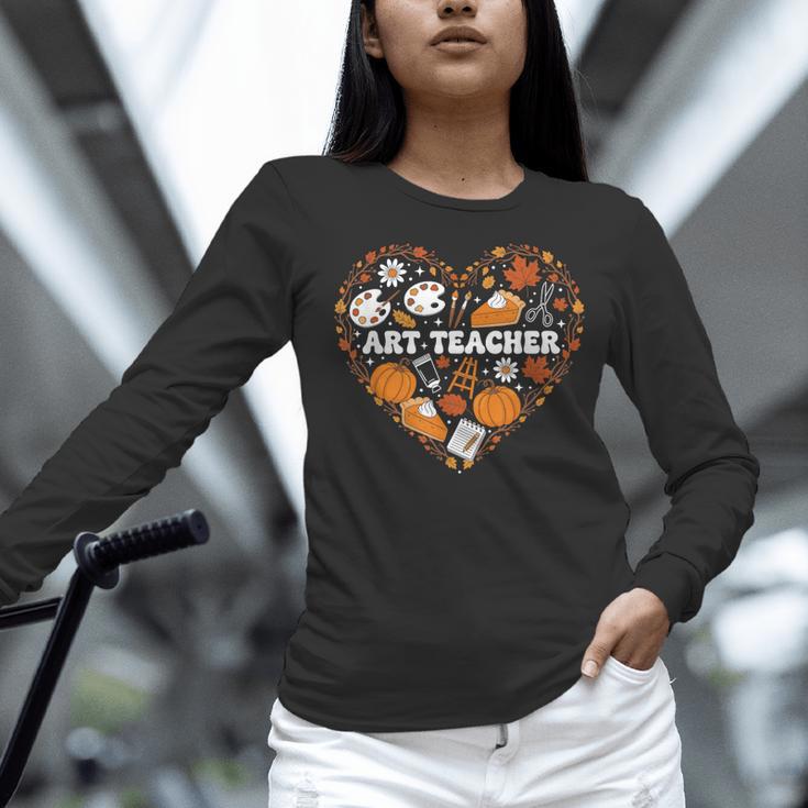 Art Teacher Heart Autumn Thanksgiving Kids Women Long Sleeve T-Shirt, gift for family, gift for coworker Art Teacher Heart Autumn Thanksgiving Kids Women Long Sleeve T-Shirt, gift for family, gift for coworker