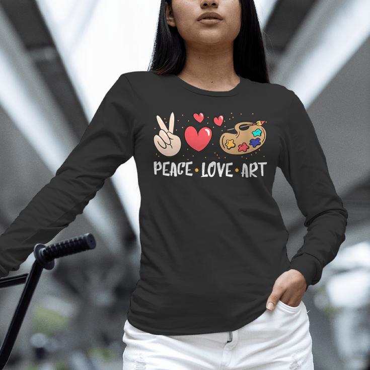 Art Teacher Peace Love Art For Artists And Painters Women Long Sleeve T-Shirt, gift for family, gift for coworker Art Teacher Peace Love Art For Artists And Painters Women Long Sleeve T-Shirt, gift for family, gift for coworker