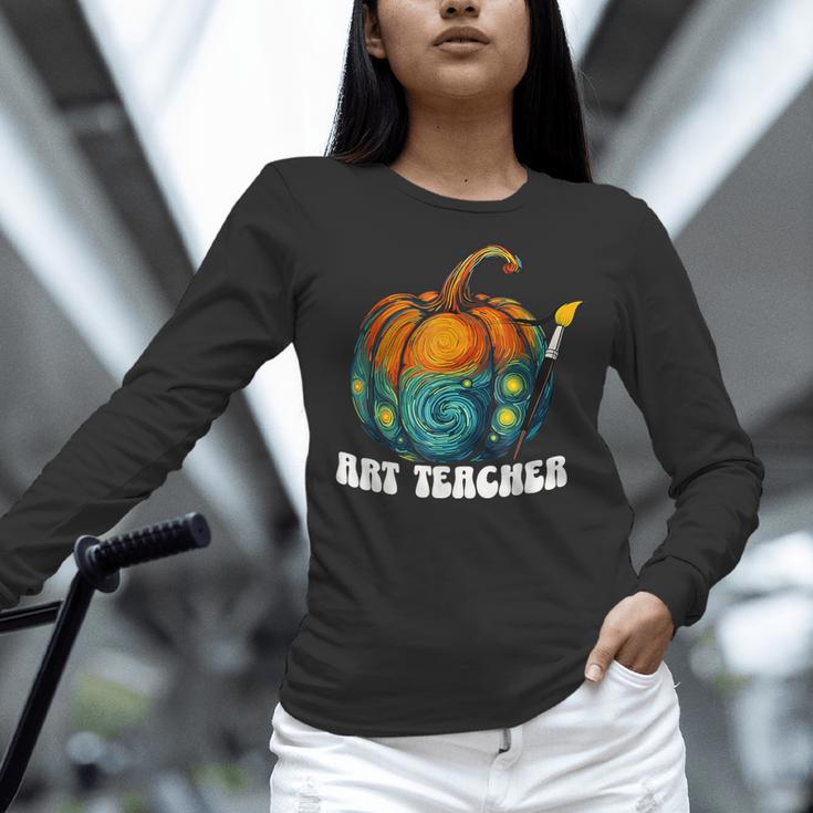 Art Teacher Pumpkin Halloween Night Men Women Women Long Sleeve T-Shirt, gift for family, gift for coworker