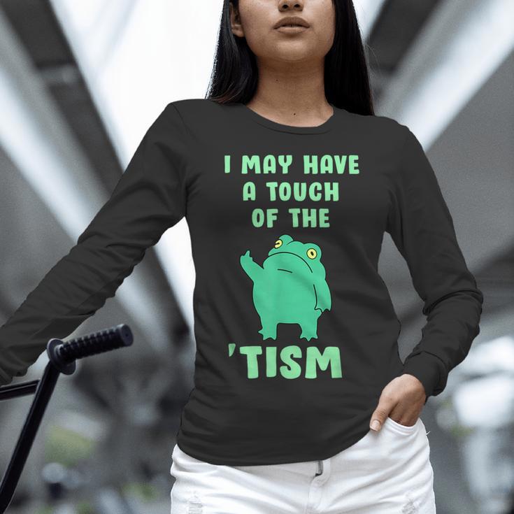 Autism Awareness Neurodiversity Teacher Frog I May Have A Touch Of The Tism Neurodivergent Small Women Long Sleeve T-Shirt, gift for family, gift for coworker Autism Awareness Neurodiversity Teacher Frog I May Have A Touch Of The Tism Neurodivergent Small Women Long Sleeve T-Shirt, gift for family, gift for coworker
