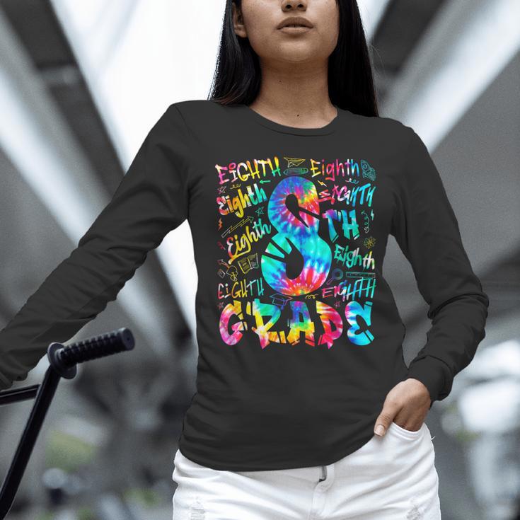 Back To School Eighth 8th Grade Tie Dye Typography Teacher Women Long Sleeve T-Shirt, gift for family, gift for coworker Back To School Eighth 8th Grade Tie Dye Typography Teacher Women Long Sleeve T-Shirt, gift for family, gift for coworker