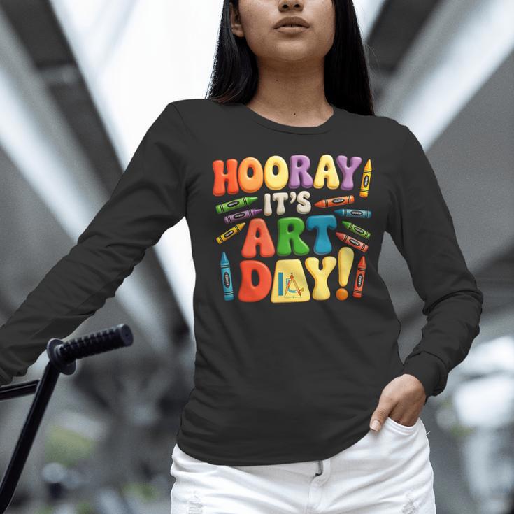 Back To School Hooray It's Art Day Art Teacher Artist Women Long Sleeve T-Shirt, gift for family, gift for coworker Back To School Hooray It's Art Day Art Teacher Artist Women Long Sleeve T-Shirt, gift for family, gift for coworker