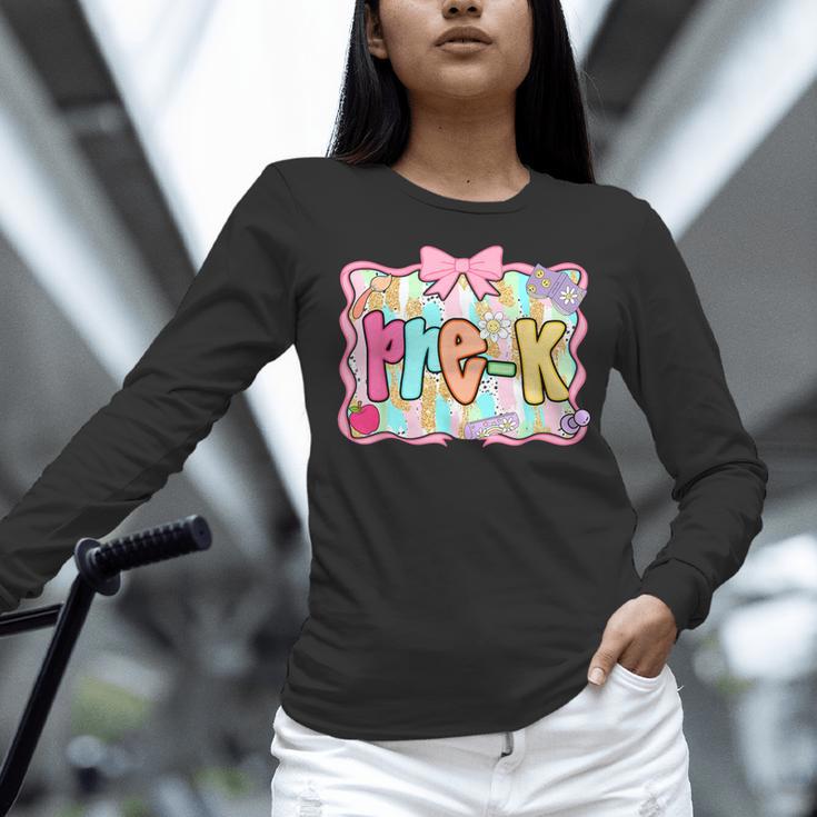 Back To School Pre-K Preppy Teacher Girl Women Long Sleeve T-Shirt, gift for family, gift for coworker Back To School Pre-K Preppy Teacher Girl Women Long Sleeve T-Shirt, gift for family, gift for coworker