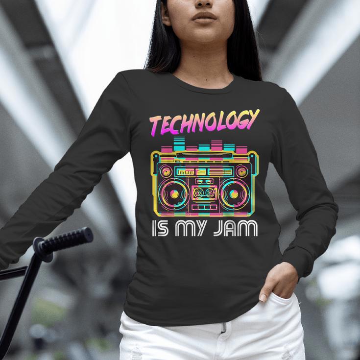 Back To School Retro Technology Is My Jam 80's Teacher Women Long Sleeve T-Shirt, gift for family, gift for coworker
