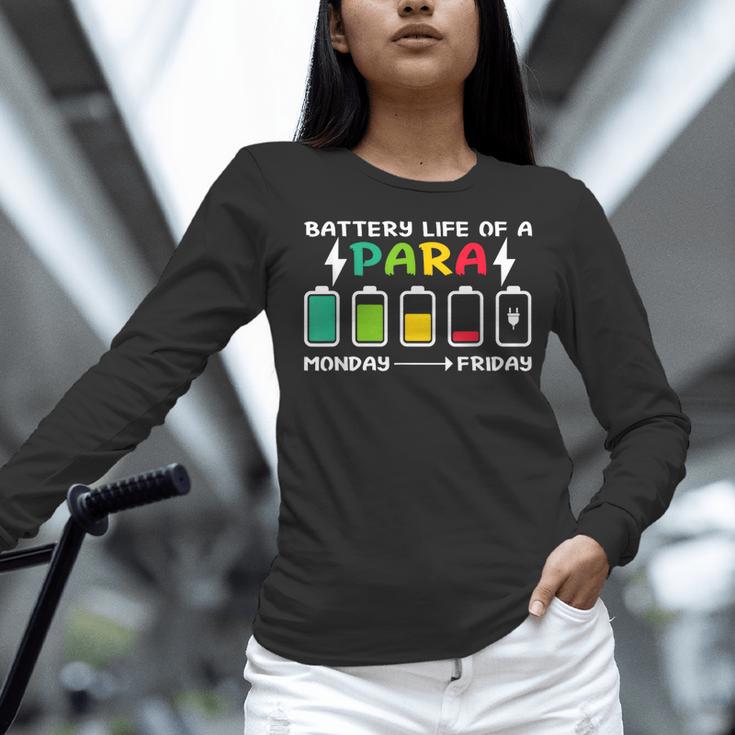 Battery Life Of a Paraprofessional Para Teacher Life Women Long Sleeve T-Shirt, gift for family, gift for coworker Battery Life Of a Paraprofessional Para Teacher Life Women Long Sleeve T-Shirt, gift for family, gift for coworker