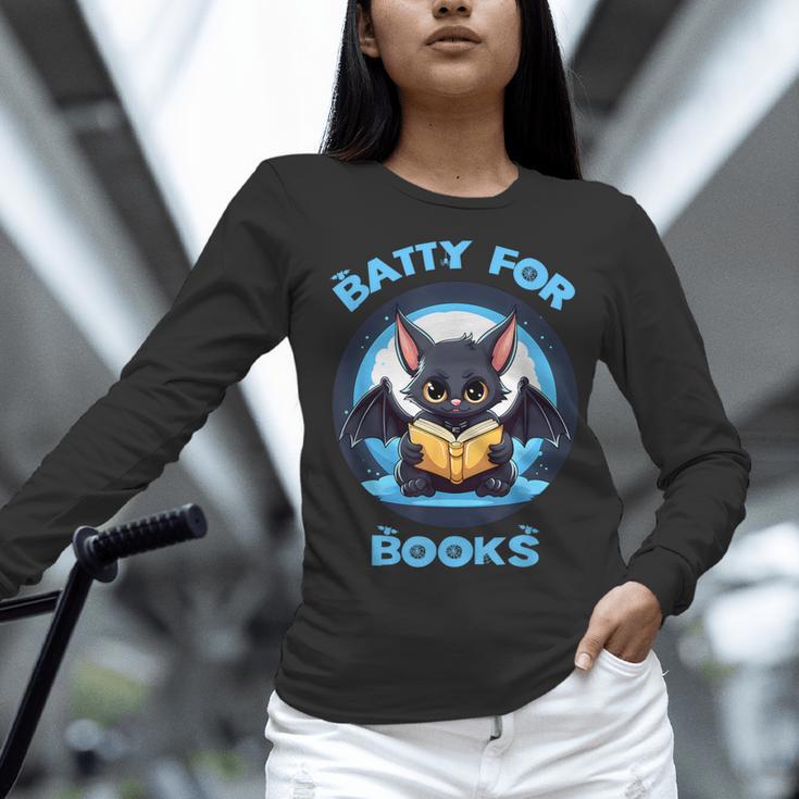 Batty About Books Lover Teacher Librarian Bookish Halloween For Men Women Kids Women Long Sleeve T-Shirt, gift for family, gift for coworker Batty About Books Lover Teacher Librarian Bookish Halloween For Men Women Kids Women Long Sleeve T-Shirt, gift for family, gift for coworker