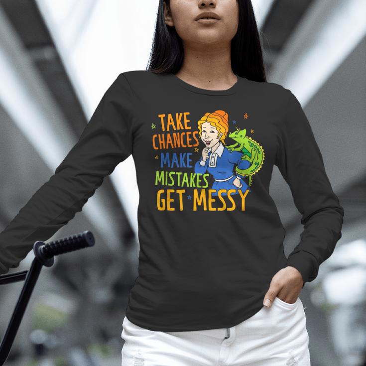 Beauty Teacher Take Chances Make Mistakes Get Messy Women Long Sleeve T-Shirt, gift for family, gift for coworker