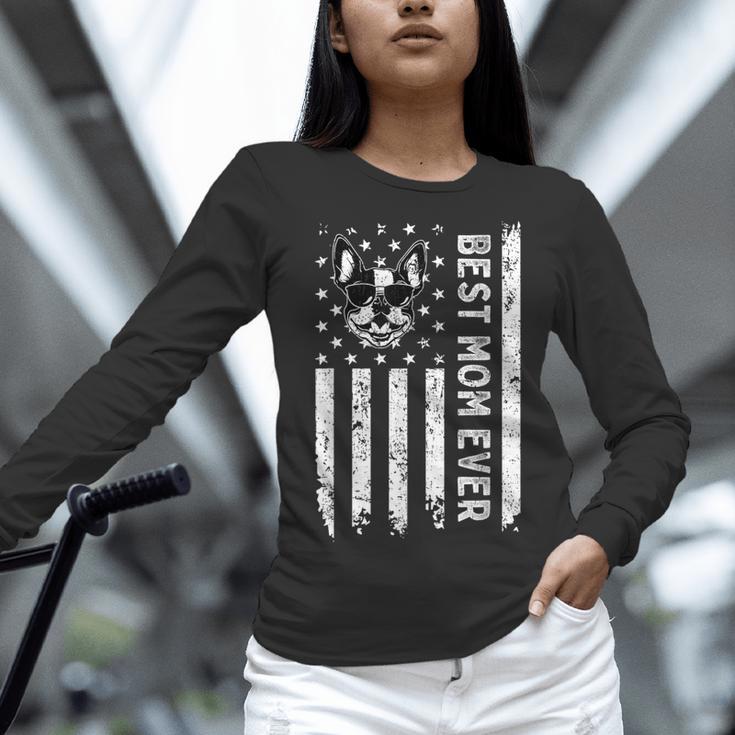 Best Boston Terrier Dog Mom Ever USA Flag For Men Women Kids Women Long Sleeve T-Shirt, Boston Terrier Mom Shirts, gift for family, gift for coworker