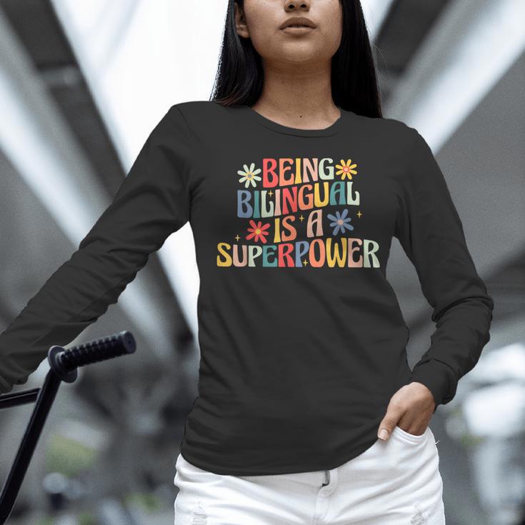 Being Bilingual Is A Superpower Back To School ESL Teacher Women Long Sleeve T-Shirt, Esl Teacher Shirts, gift for family, gift for coworker Being Bilingual Is A Superpower Back To School ESL Teacher Women Long Sleeve T-Shirt, Esl Teacher Shirts, gift for family, gift for coworker
