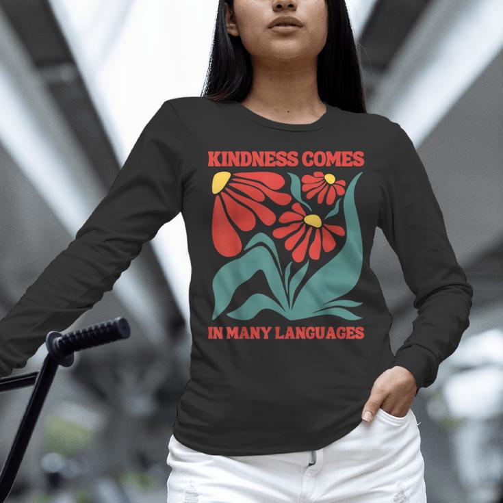 Boho Flower ESL Teacher Kindness Comes In Many Languages Women Long Sleeve T-Shirt, Esl Teacher Shirts, gift for family, gift for coworker Boho Flower ESL Teacher Kindness Comes In Many Languages Women Long Sleeve T-Shirt, Esl Teacher Shirts, gift for family, gift for coworker