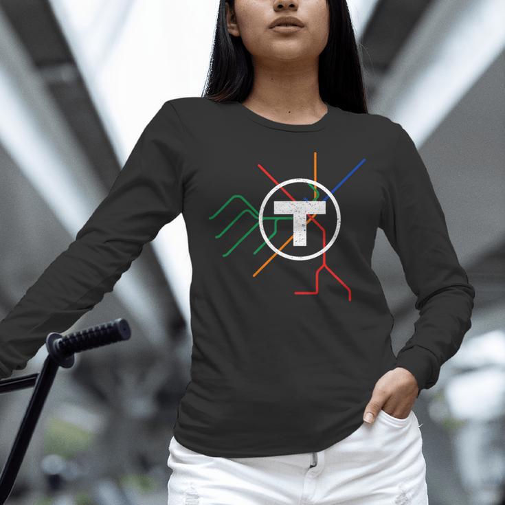 Boston T Subway Map Vintage MBTA Women Long Sleeve T-Shirt, gift for family, gift for coworker