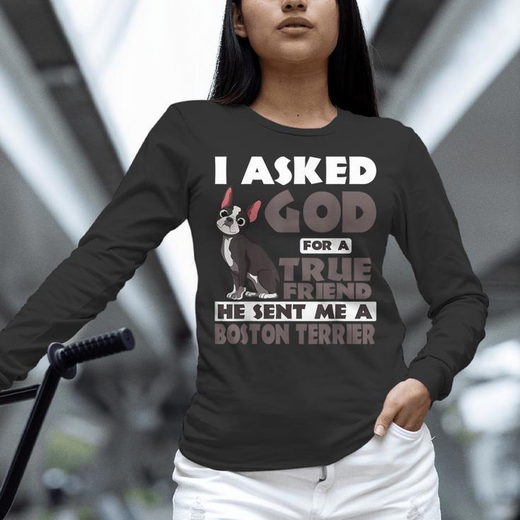 Boston Terrier American Gentleman Non-Sporting Dog Lover Women Long Sleeve T-Shirt, American Boston Terrier Shirts, gift for family, gift for coworker