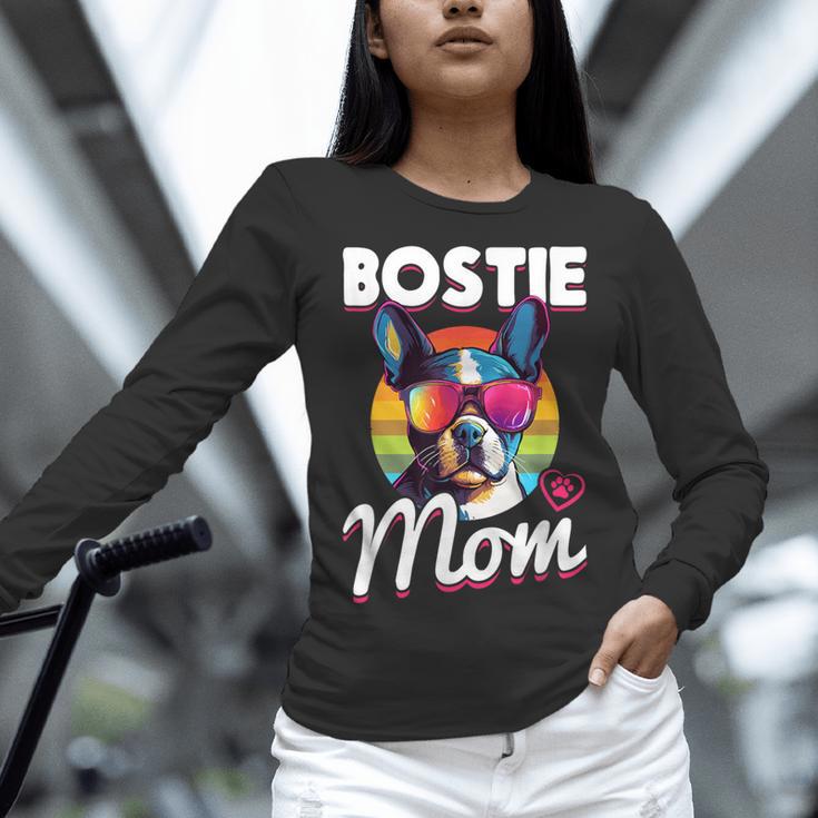 Boston Terrier Bostie Dog Breed Pet Bostie Mom Women Long Sleeve T-Shirt, Boston Terrier Mom Shirts, gift for family, gift for coworker
