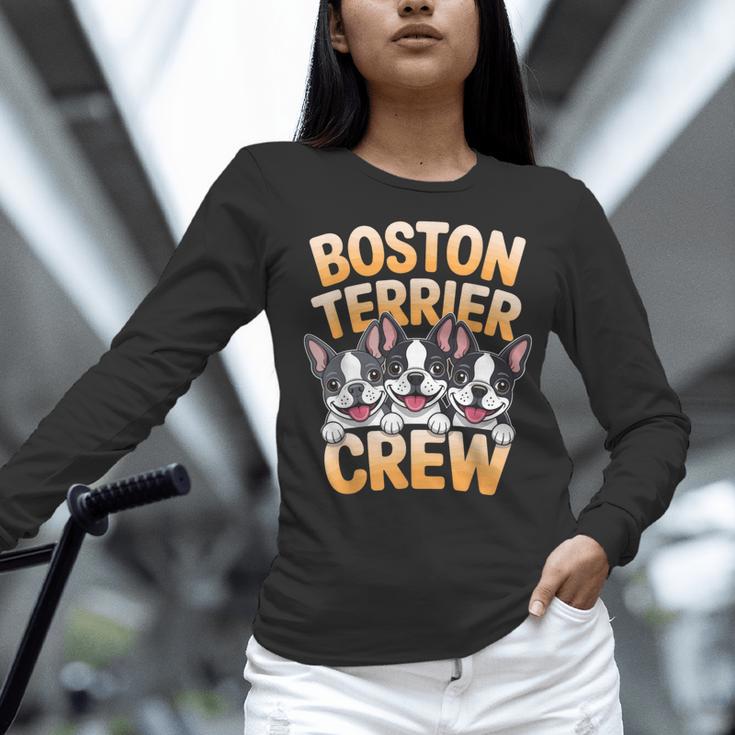 Boston Terrier Crew Cartoon For Dog Owner Pet Boston Terrier Women Long Sleeve T-Shirt, gift for family, gift for coworker