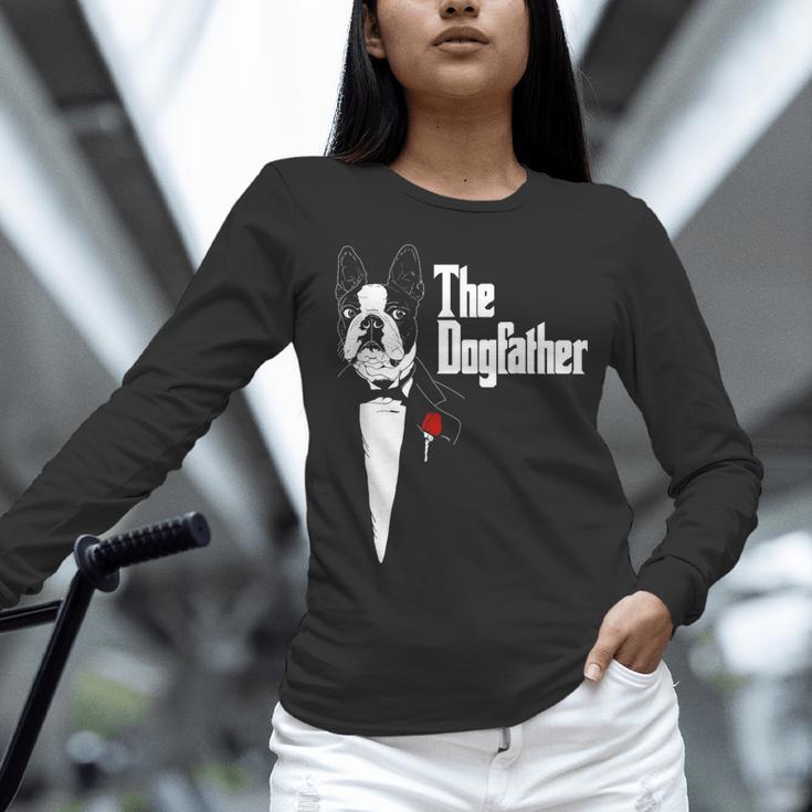 Boston Terrier Dad The DogFather Shirt Boston Terrier Women Long Sleeve T-Shirt, Boston Terrier Dad Shirts, gift for family, gift for coworker