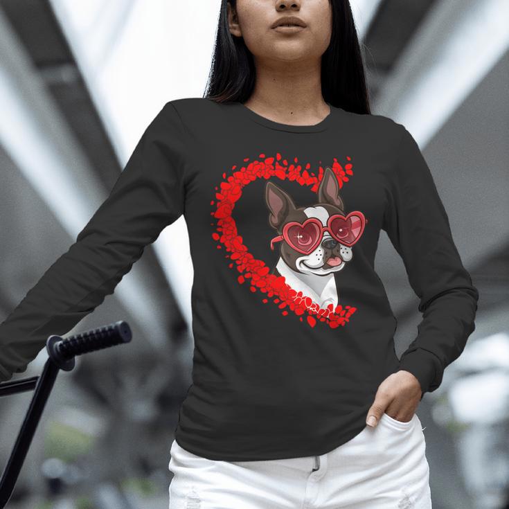 Boston Terrier Dog Mom Dad Valentine’s Day Pet Lover For Men Women Kids Women Long Sleeve T-Shirt, Boston Terrier Dad Shirts, Boston Terrier Mom Shirts, gift for family, gift for coworker
