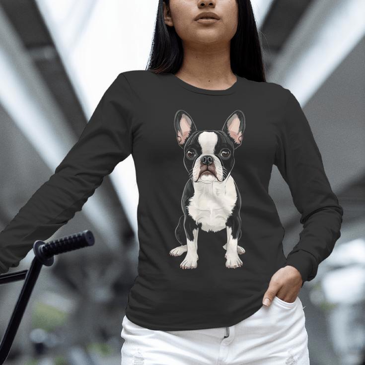 Boston Terrier Dog Motif Pet Art Boston Terrier For Men Women Kids Women Long Sleeve T-Shirt, gift for family, gift for coworker
