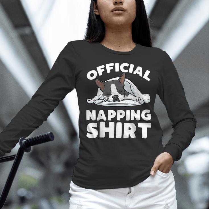 Boston Terrier Dog Official Sleeping Shirt Men Women Kids Women Long Sleeve T-Shirt, gift for family, gift for coworker
