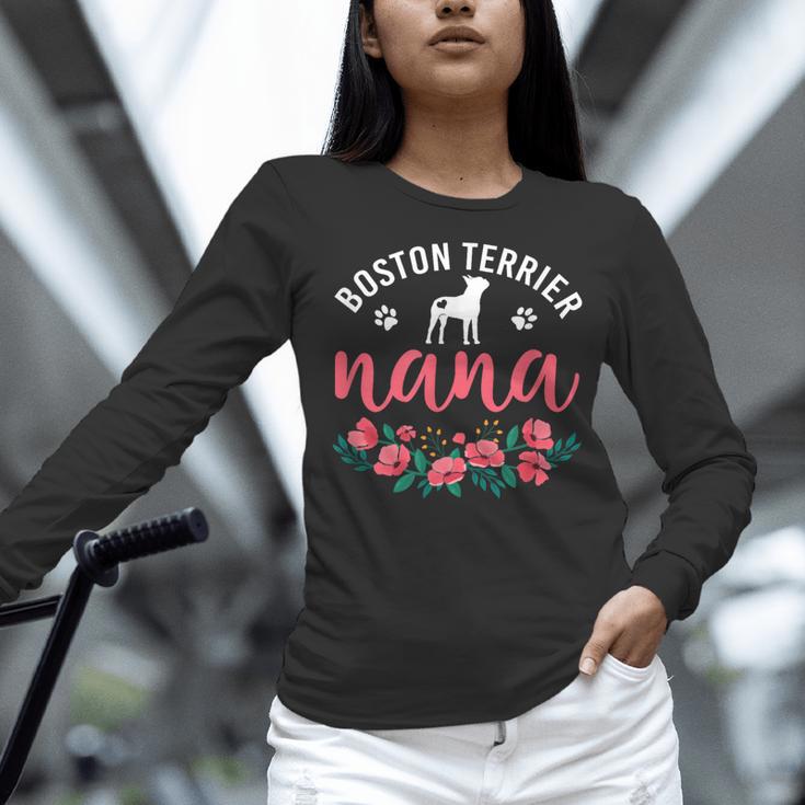 Boston Terrier Grandma Nana Dog Lover Christmas Women Long Sleeve T-Shirt, Boston Terrier Christmas Shirts, gift for family, gift for coworker