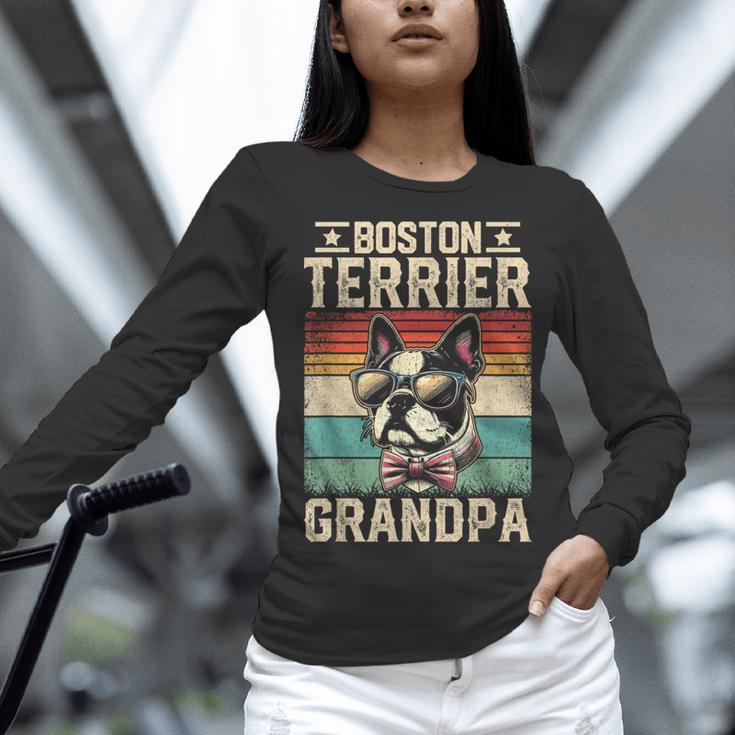 Boston Terrier Grandpa Dog Lover Father's Day Women Long Sleeve T-Shirt, gift for family, gift for coworker