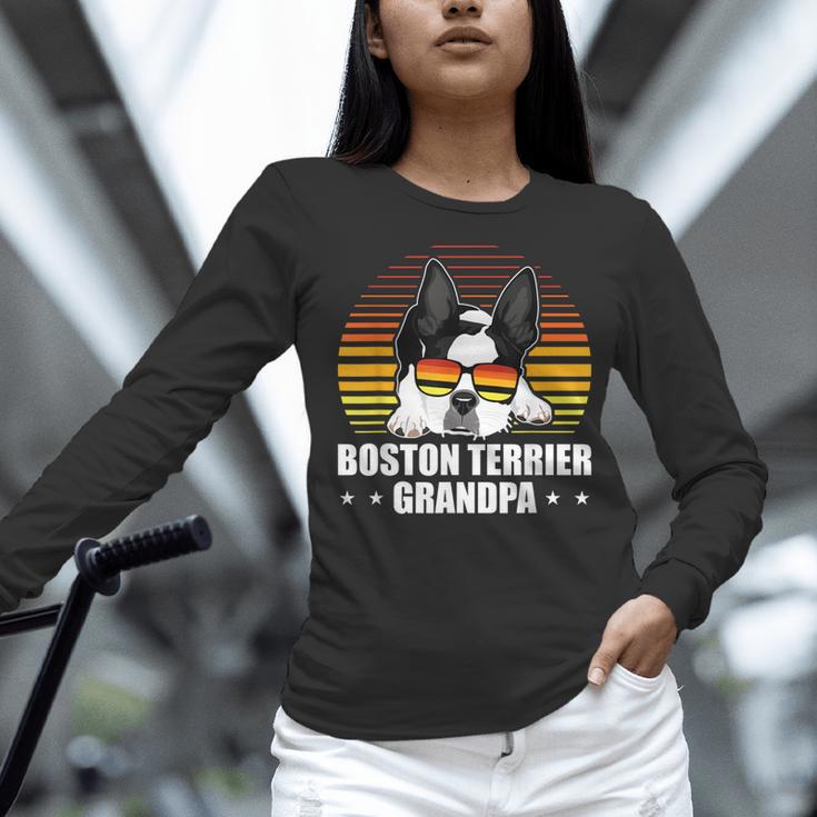 Boston Terrier Grandpa Dog Owner Boston Terrier Women Long Sleeve T-Shirt, gift for family, gift for coworker
