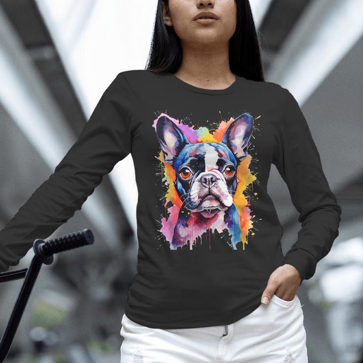 Boston Terrier Lover Pop Art Color Boston Terrier Dog For Men Women Girls Kids Women Long Sleeve T-Shirt, gift for family, gift for coworker