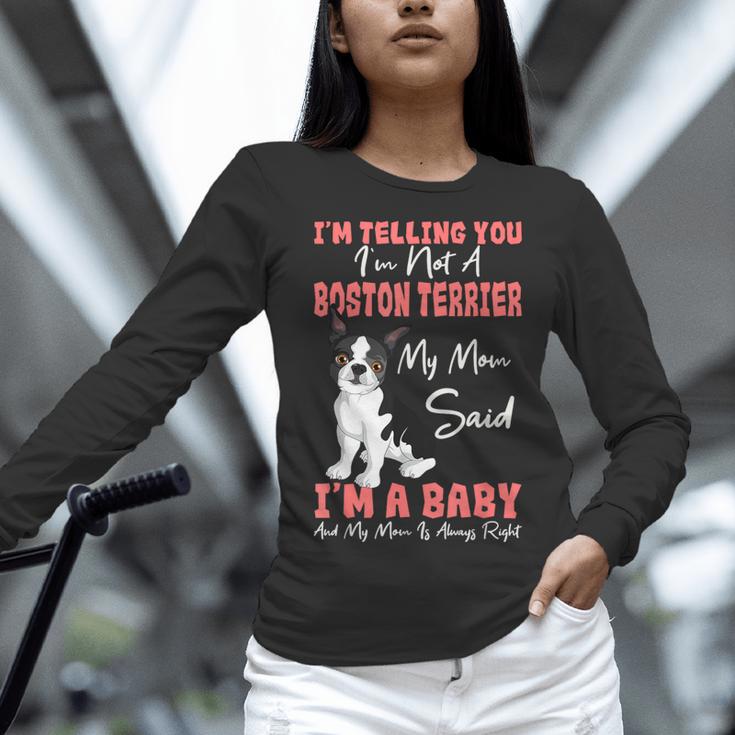 Boston Terrier Mom American Gentleman Dog Lover Mother's Day Women Long Sleeve T-Shirt, Boston Terrier Mom Shirts, American Boston Terrier Shirts, gift for family, gift for coworker