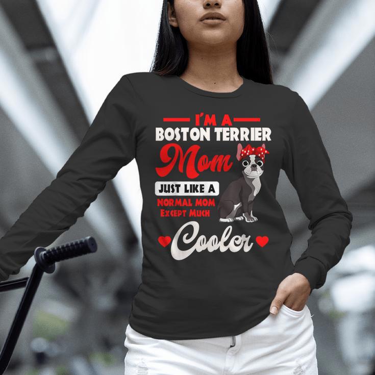 Boston Terrier Mom American Gentleman Dog Mother's Day Women Long Sleeve T-Shirt, Boston Terrier Mom Shirts, American Boston Terrier Shirts, gift for family, gift for coworker
