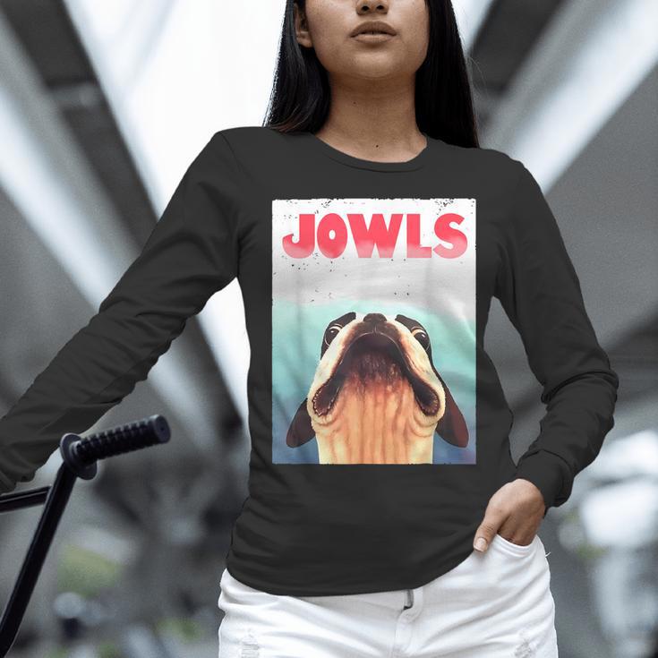 Boston Terriers Jowls Dog Mom Dog Dad Women Long Sleeve T-Shirt, gift for family, gift for coworker