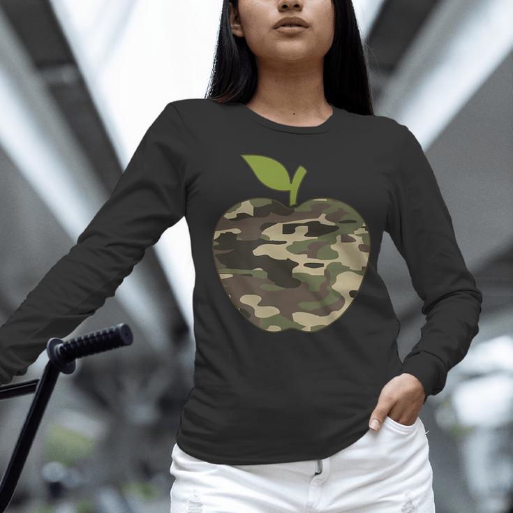 Camo Apple Camouflage Clothing School Student Camo Teacher Men Women Kids Women Long Sleeve T-Shirt, gift for family, gift for coworker