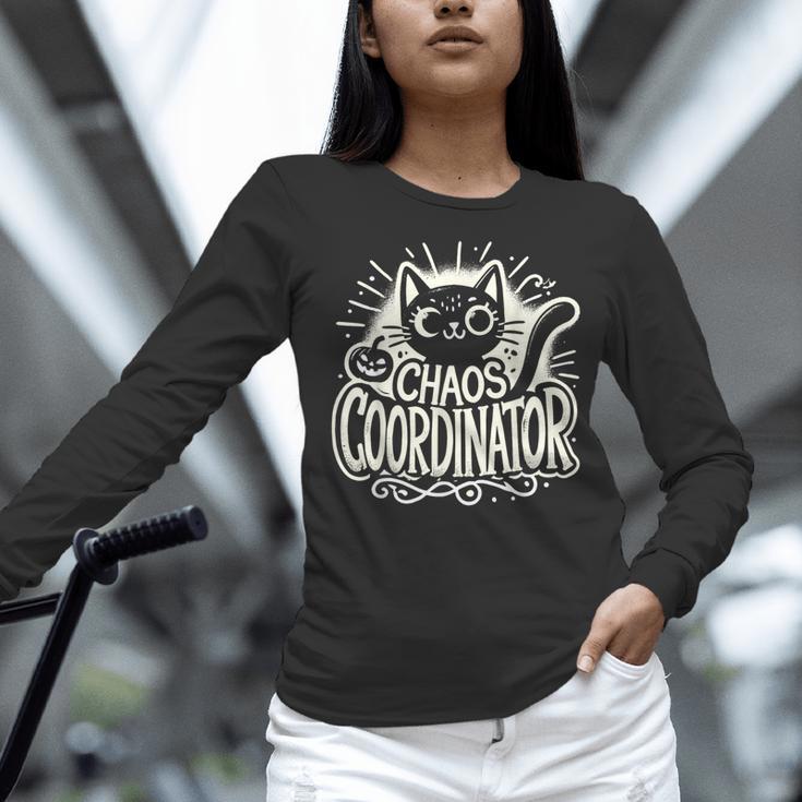 Cat Chaos Coordinator For Women Mom Halloween Teacher Women Long Sleeve T-Shirt, gift for family, gift for coworker